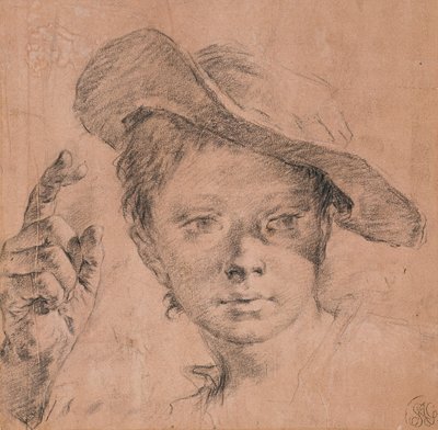 Porträt eines Jungen, der mit erhobener rechter Hand zeigt, ca. 1740-1745 von Giovanni Battista Piazzetta